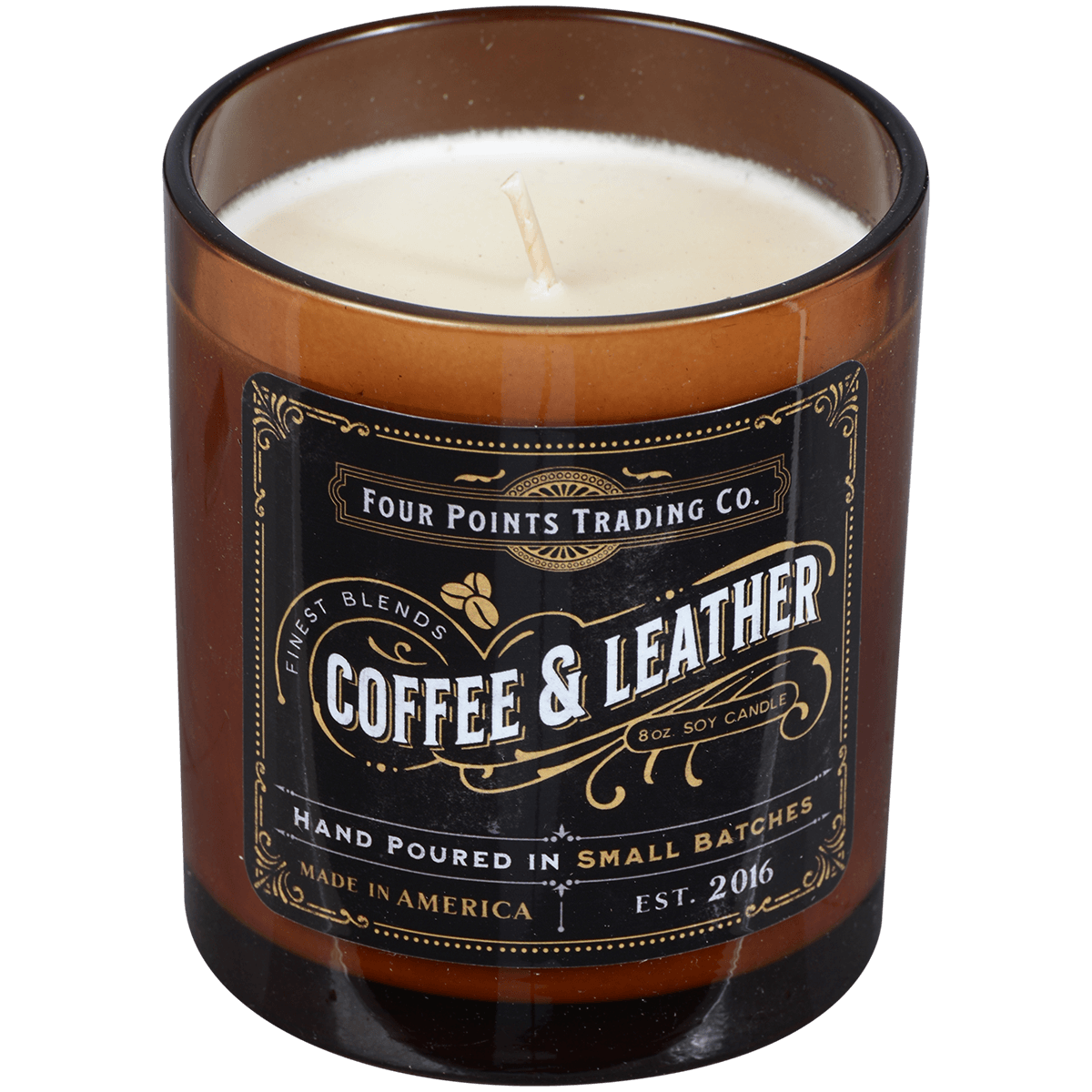 Coffee & Leather 8 Oz Soy Candle