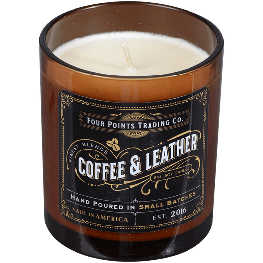 Coffee & Leather 8 Oz Soy Candle