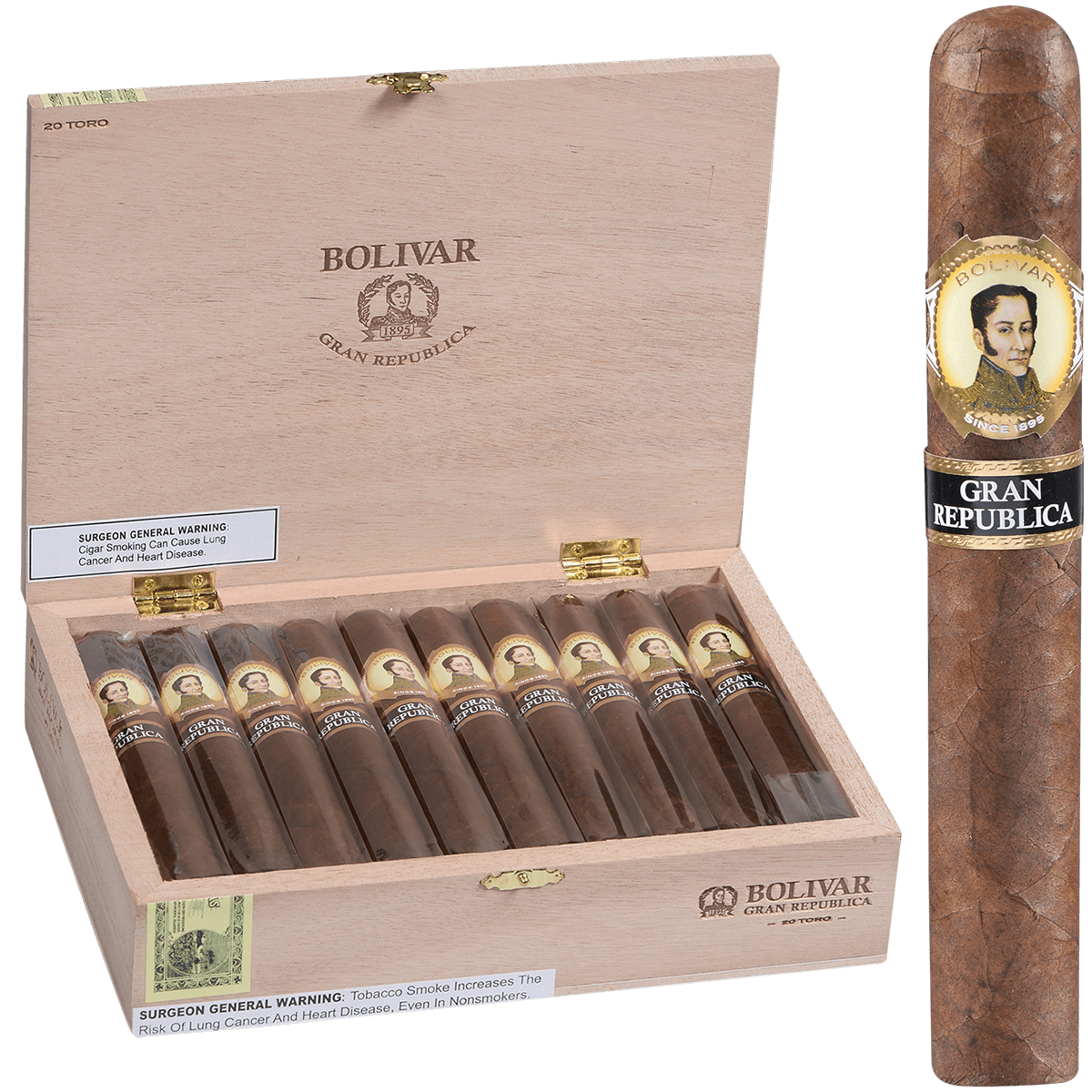 BOLIVAR GRAN REPUBLICA TORO 20 CT. 6X54 BX