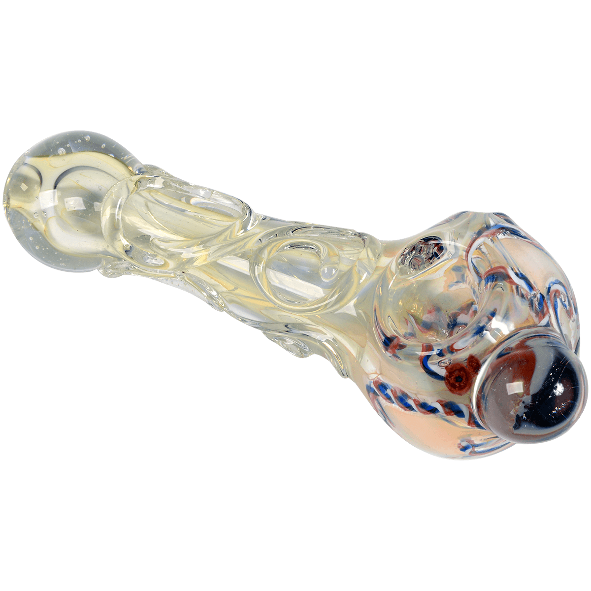 Pipes Greenhouse 4" Silver Fume Marbel Glass Pipe