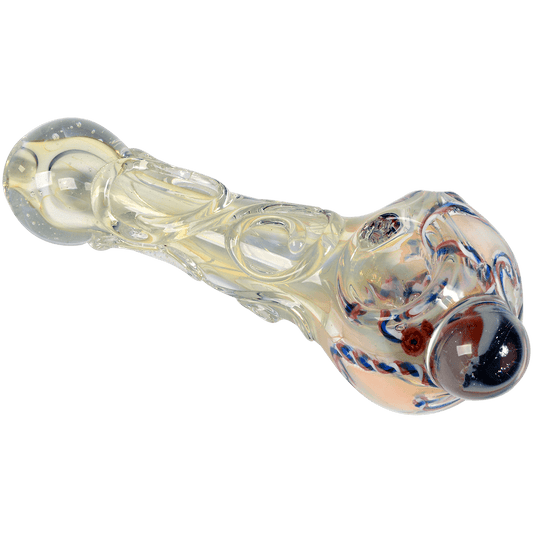 Pipes Greenhouse 4" Silver Fume Marbel Glass Pipe