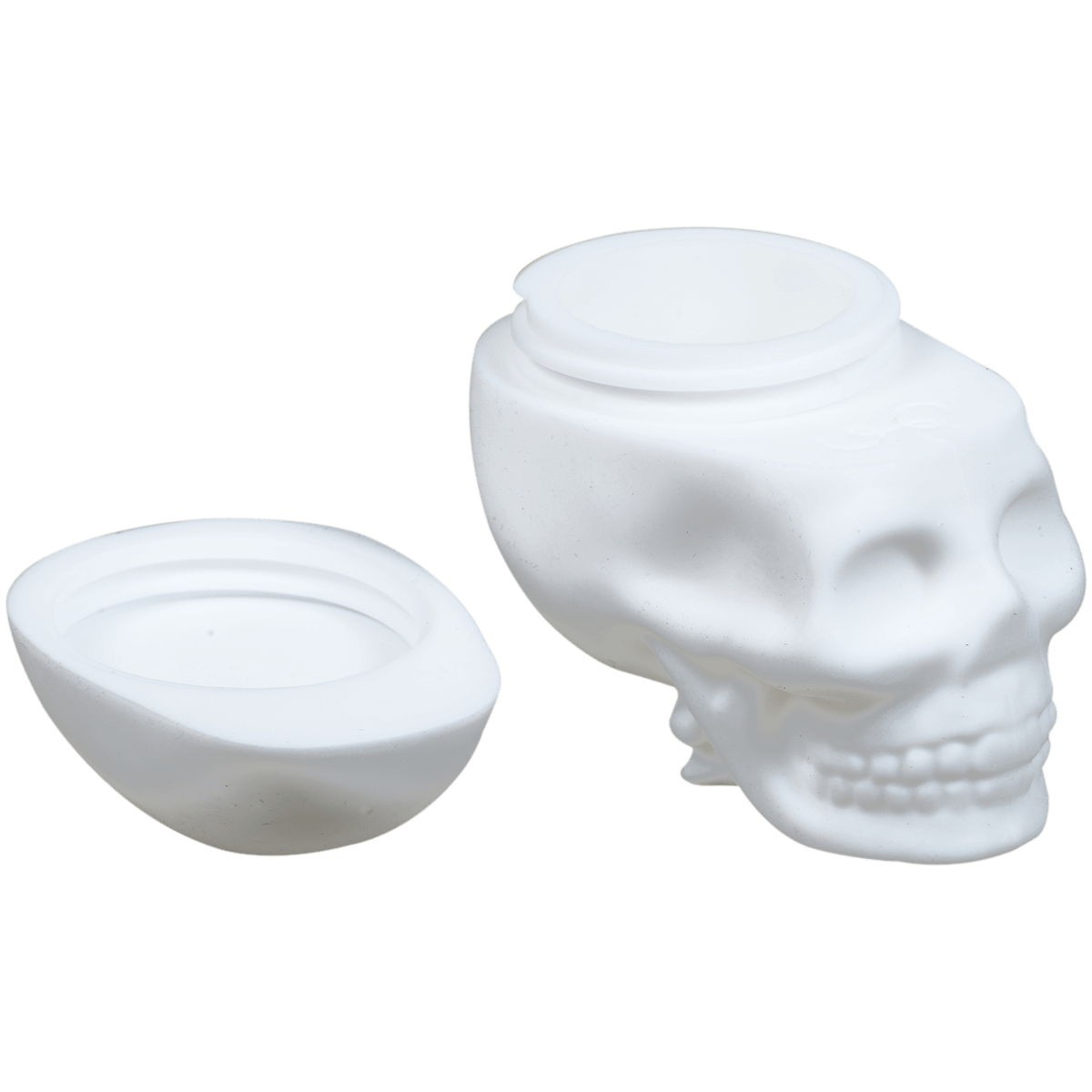 Container No Goo Silicone White Skull 2.35"