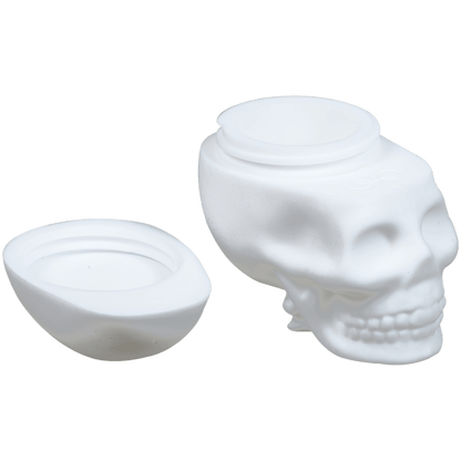Container No Goo Silicone White Skull 2.35"