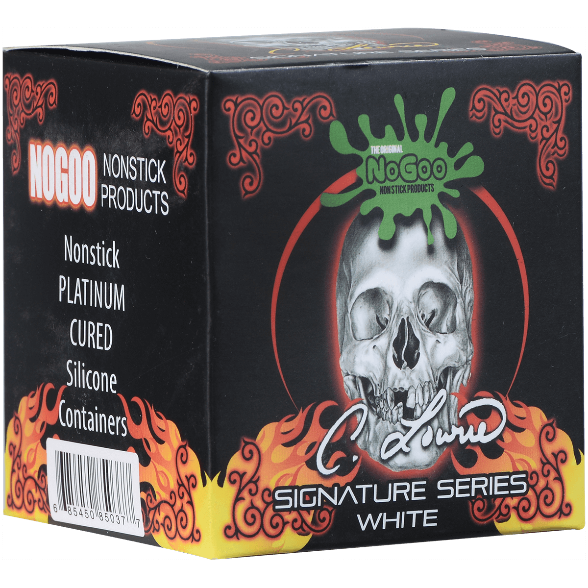 Container No Goo Silicone White Skull 2.35"