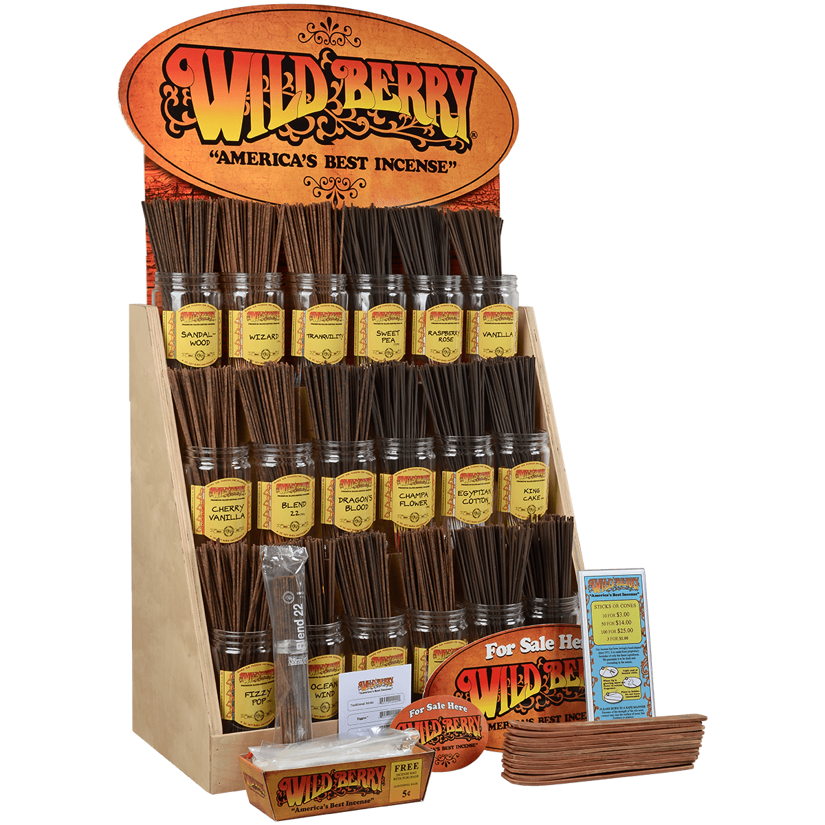 Incense Sticks Wild Berry Pre-Pack Starter Kit 18 Best Selling Fragrances
