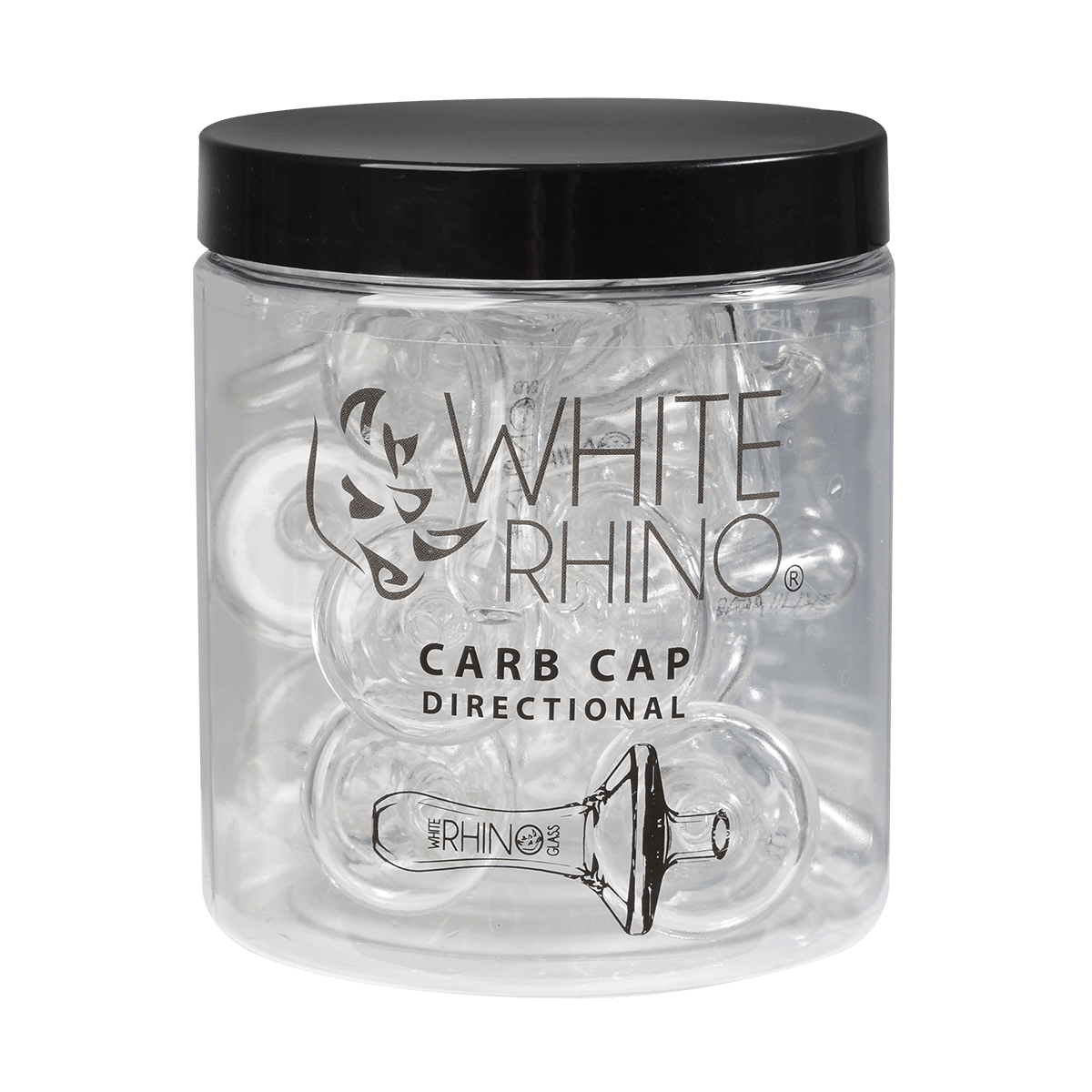 Pipes Glass White Rhino Directional Carb Cap 9Mm X 1.5" 20 Ct. Jar