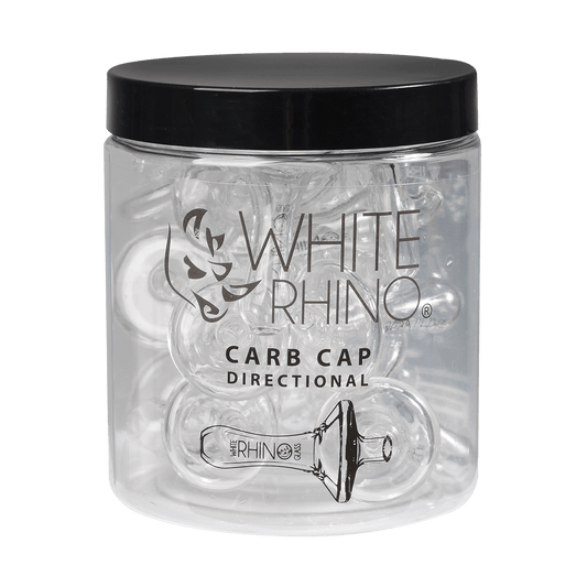 Pipes Glass White Rhino Directional Carb Cap 9Mm X 1.5" 20 Ct. Jar