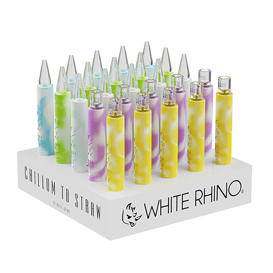 Pipes Glass Chillum To Straw Glow In The Dark- 25Ct Displa