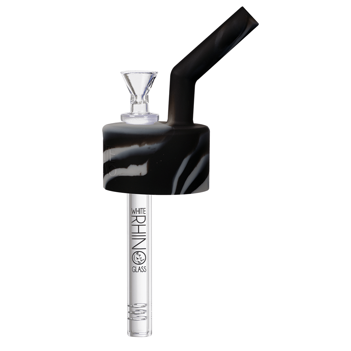 Pipe Silicone White Rhino Pop Top Black & Gray 4Ct Display