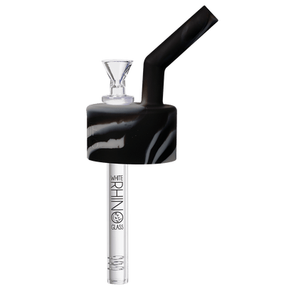 Pipe Silicone White Rhino Pop Top Black & Gray 4Ct Display