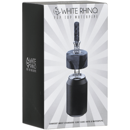 Pipe Silicone White Rhino Pop Top Black & Gray 4Ct Display