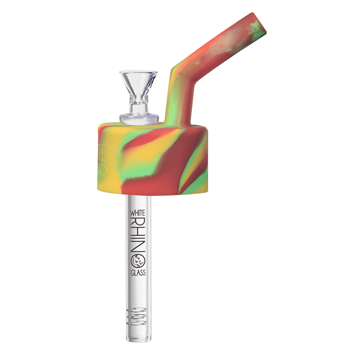 Pipe Silicone White Rhino Pop Top Rasta 4Ct Display