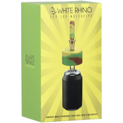 Pipe Silicone White Rhino Pop Top Rasta 4Ct Display