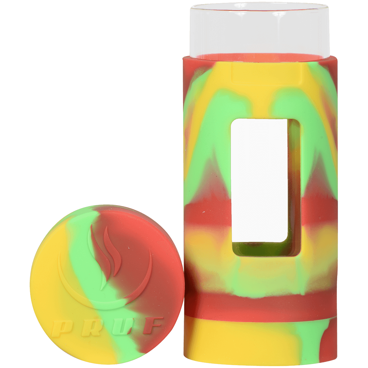 Container Pruf 2 In 1 Silcone Jar Rasta 4Ct Display