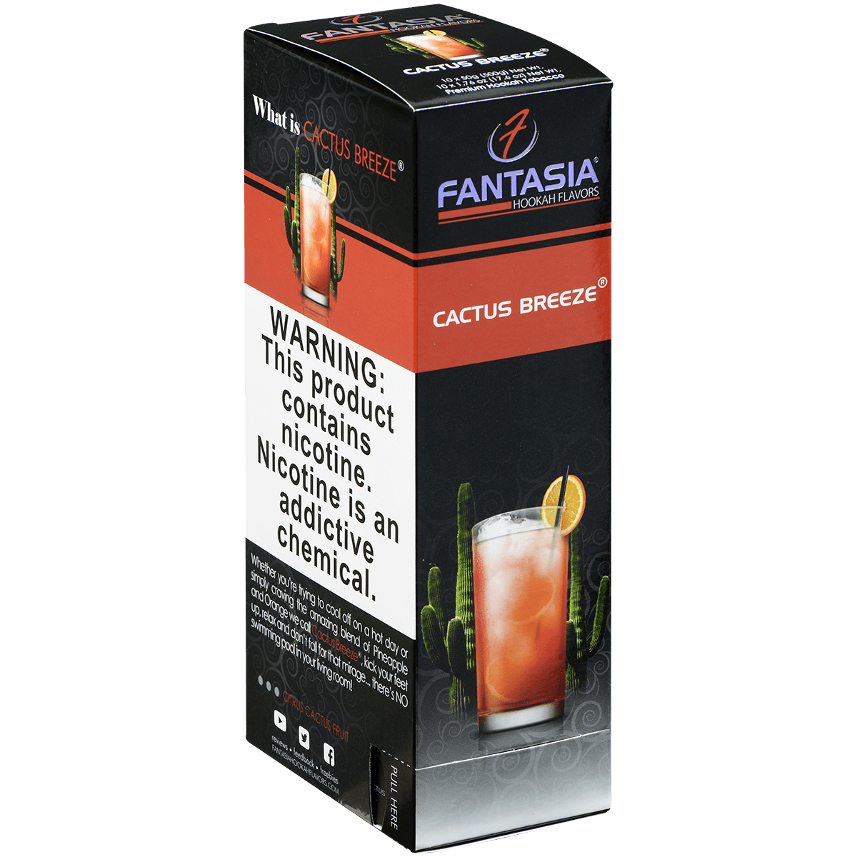 Hookah Tobacco Fantasia Cactus Breeze 50G 10 Ct. Carton
