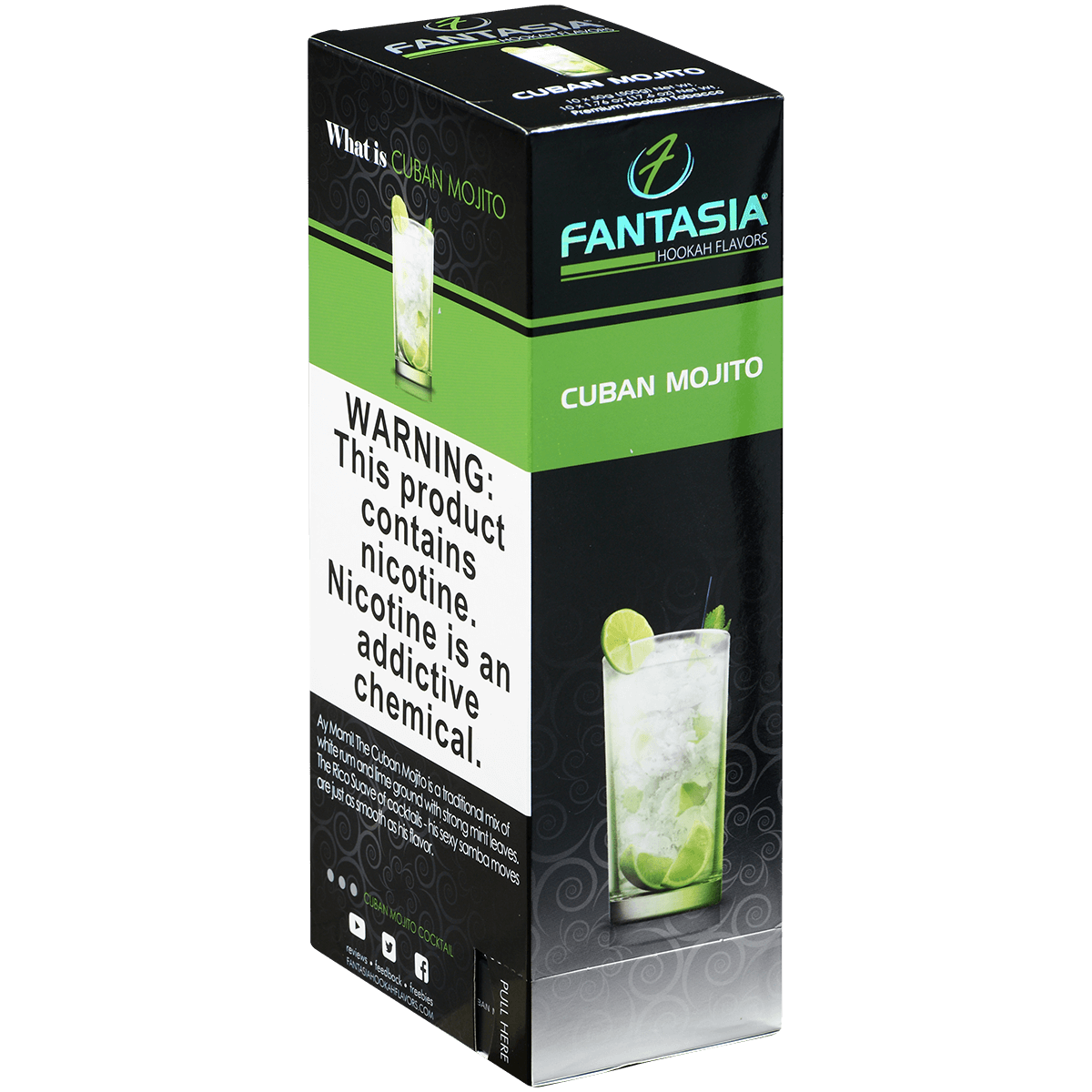Hookah Tobacco Fantasia Cuban Mojito 50G 10 Ct. Carton