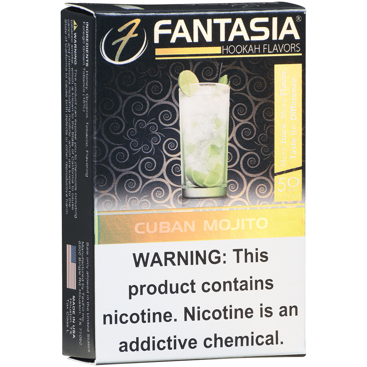 Hookah Tobacco Fantasia Cuban Mojito 50G 10 Ct. Carton