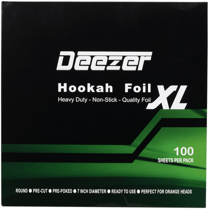 Hookah Foil Deezer Round Pre-Cut Xl 100 Sheet Pack