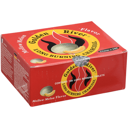 Hookah Charcoal Golden River Mellow Melon Scented 33 Mm 10 10Ct Foil Wrap Roll