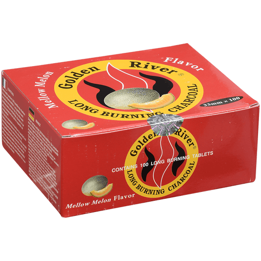 Hookah Charcoal Golden River Mellow Melon Scented 33 Mm 10 10Ct Foil Wrap Roll