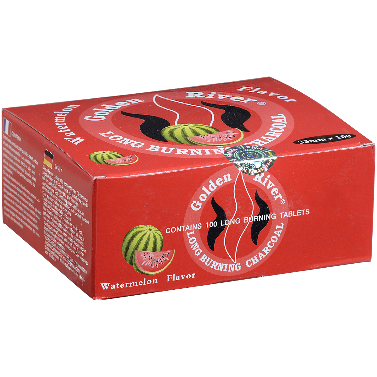 Hookah Charcoal Golden River Watermelon Scented 33 Mm 10 10Ct Foil Wrap Roll