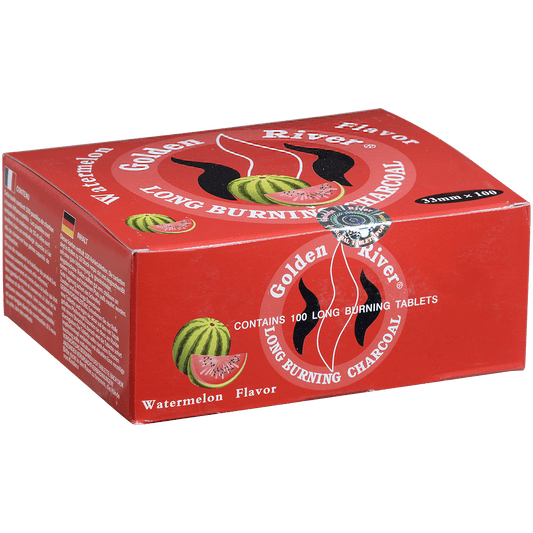 Hookah Charcoal Golden River Watermelon Scented 33 Mm 10 10Ct Foil Wrap Roll