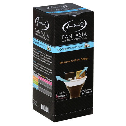 Hookah Charcoal Fantasia Air-Flow Coconut 10 9Pc Mini Pack