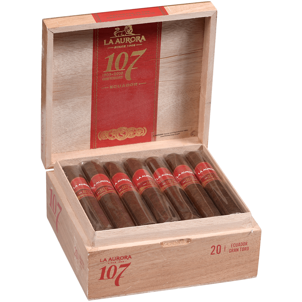 La Aurora 107 Ecuador Sun Grown Gran Toro 20Ct Box 6X58