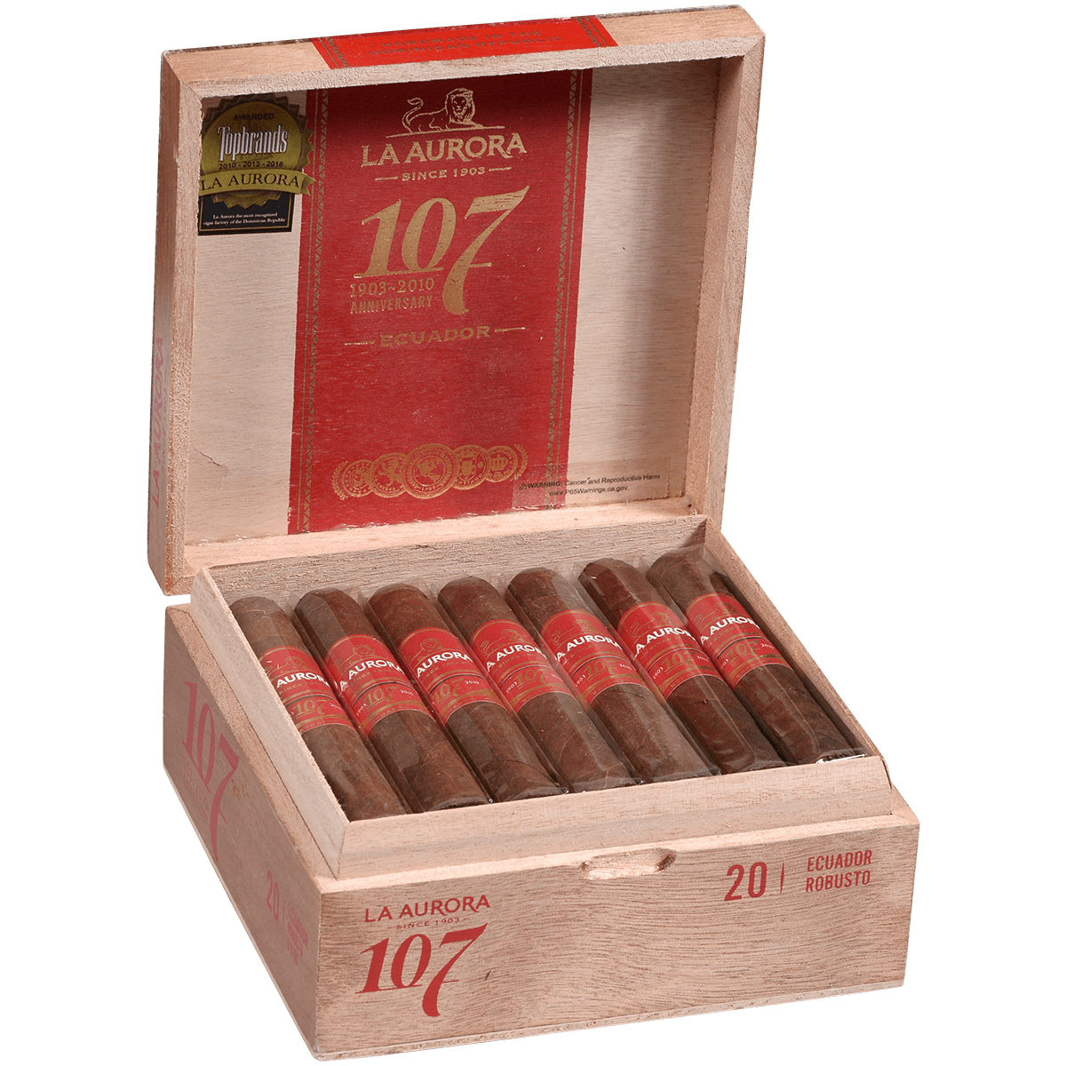 La Aurora 107 Ecuador Sun Grown Robousto 20Ct Box 5X50