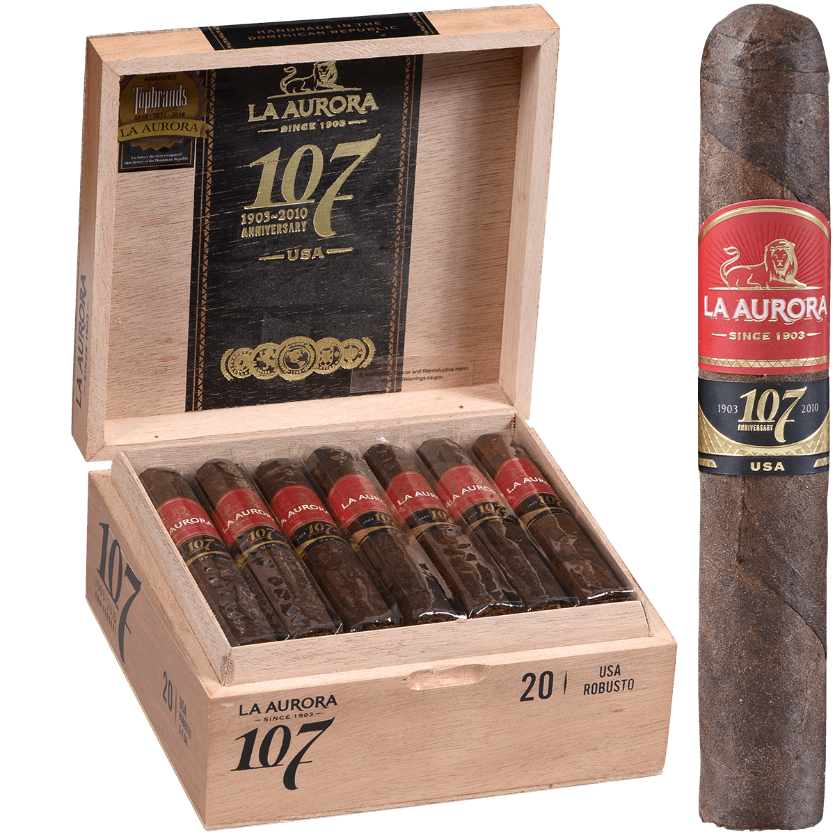 La Aurora 107 Usa Maduro Robusto 20Ct Box 5X50