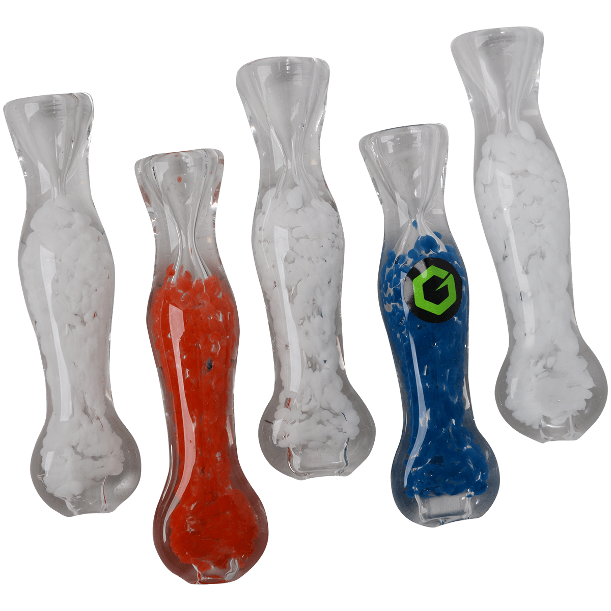 Pipes Greenhouse 3.5" Frit One Hitter Asst. Colors 5 Ct.