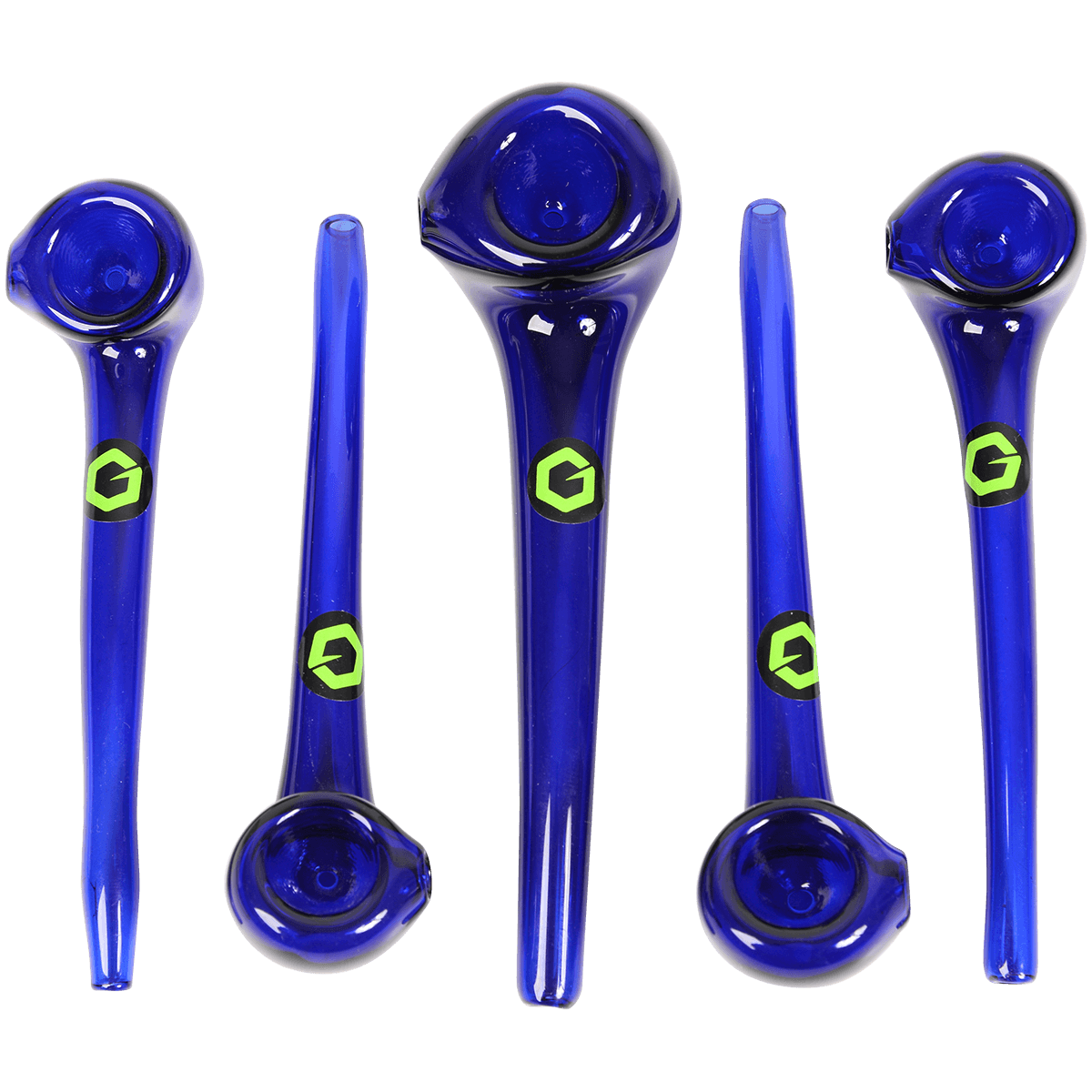 Pipes Greenhouse Super Mini 4" Sherlock Glass Pipe Asst. Colors 5 Ct.
