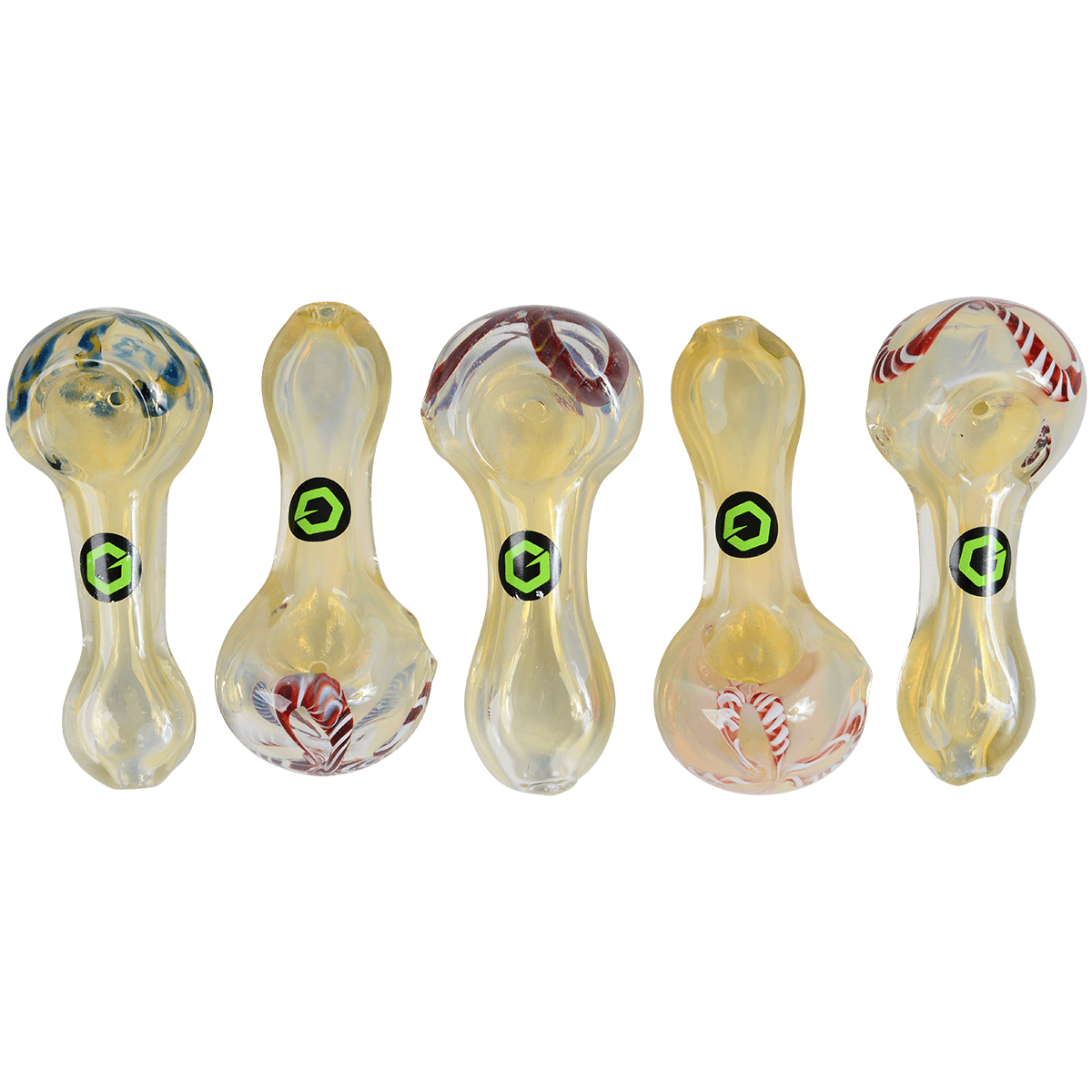 Pipes Greenhouse Latty Head 3" Dot Glass Pipe 5 Ct.