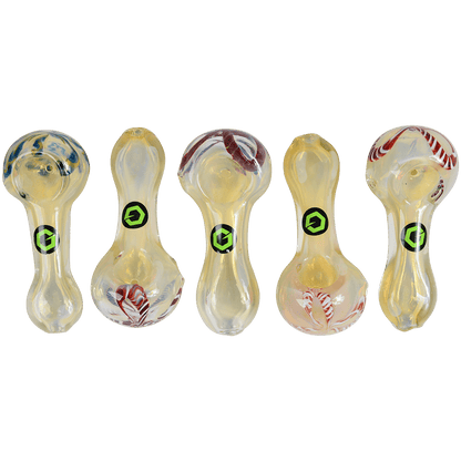 Pipes Greenhouse Latty Head 3" Dot Glass Pipe 5 Ct.