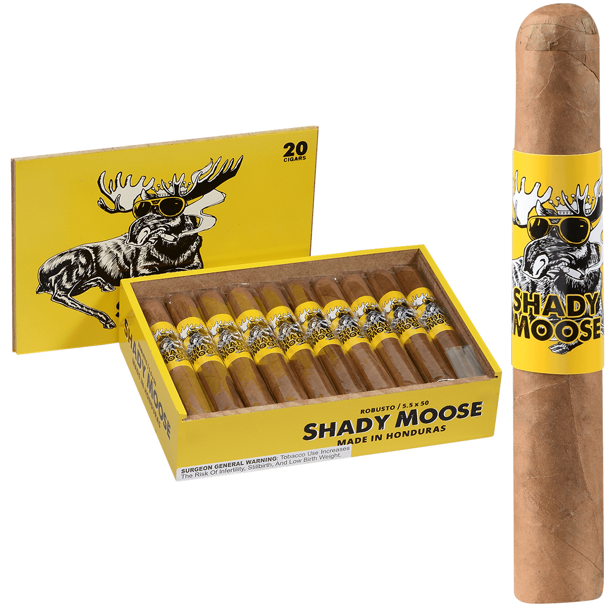 Chillin Moose Shady Moose Robusto 20 Ct. 5.5X50 Bx