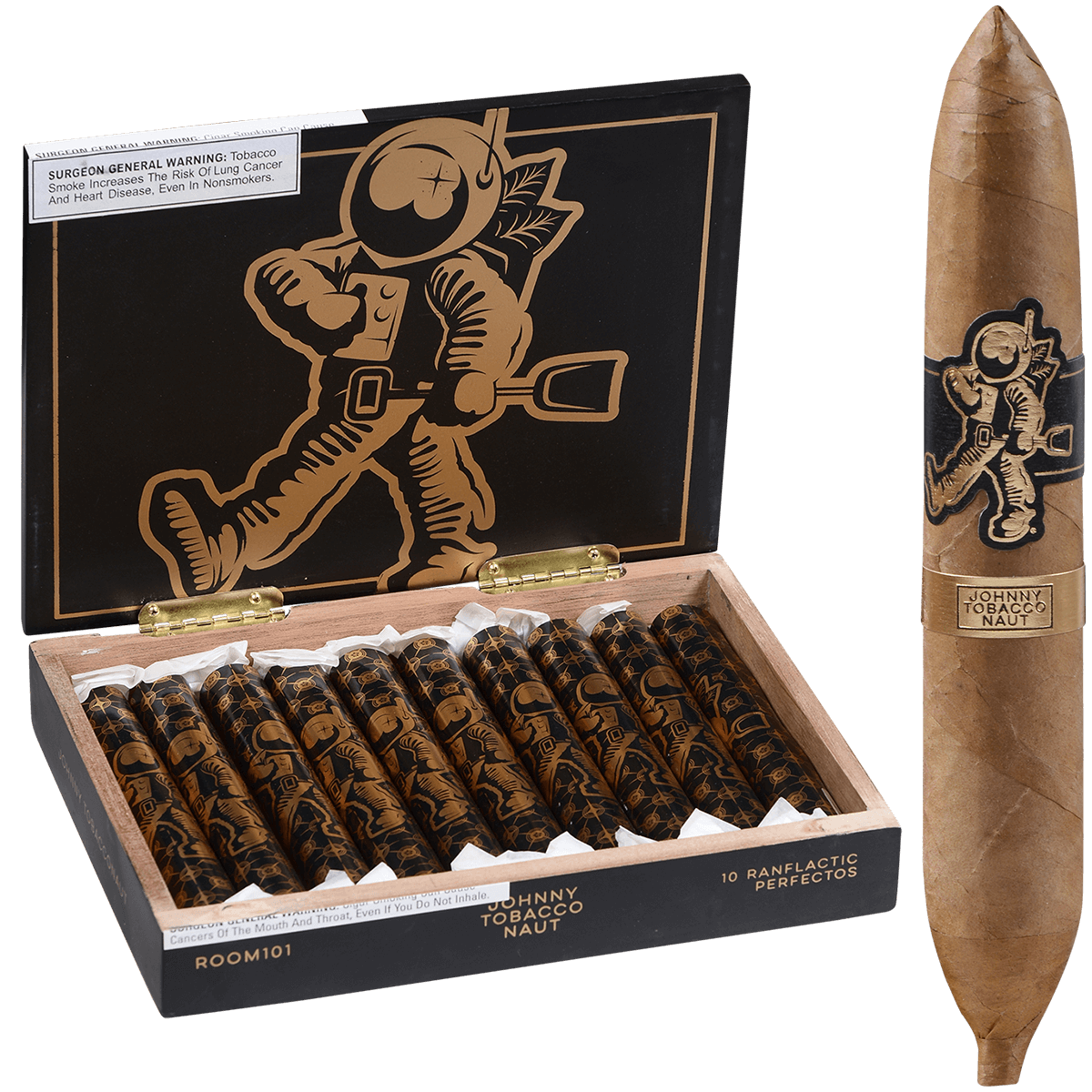 Room 101 Johnny Tobaconaut Perfecto 10 Ct. Box 6.00X56