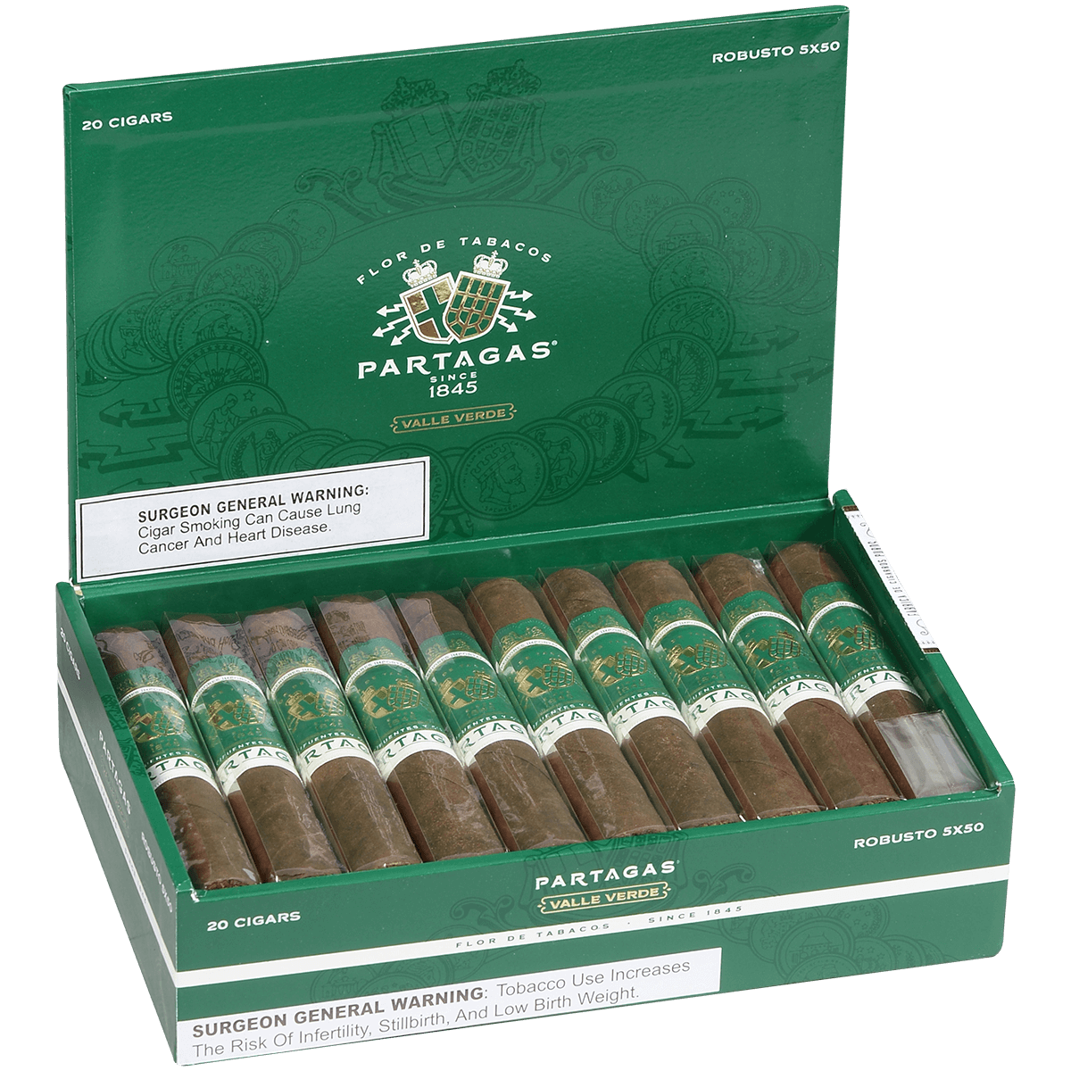 Partagas Valle Verde Robusto 20 Ct. 5 X 50 Bx