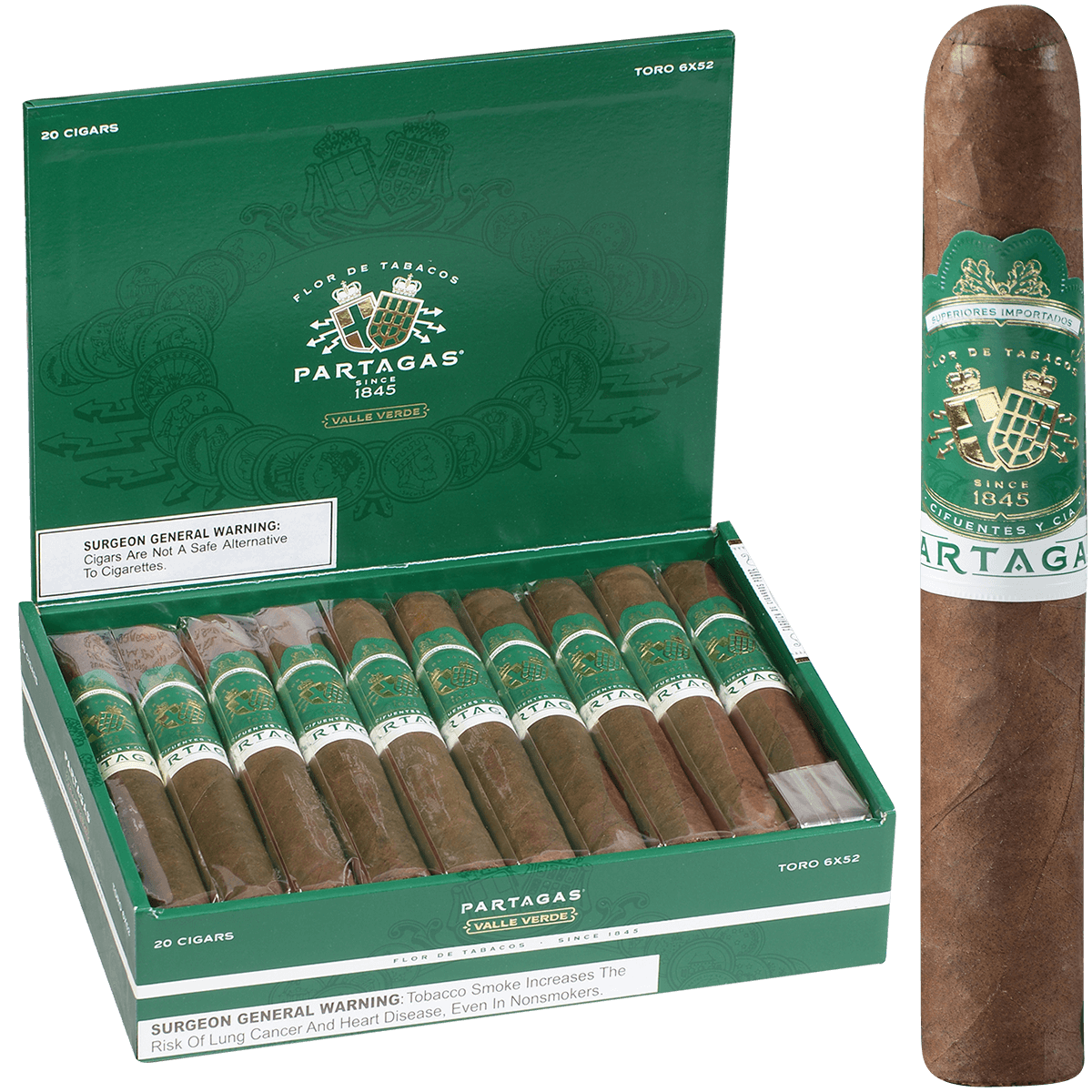 Partagas Valle Verde Toro 20 Ct. 6 X 52 Bx