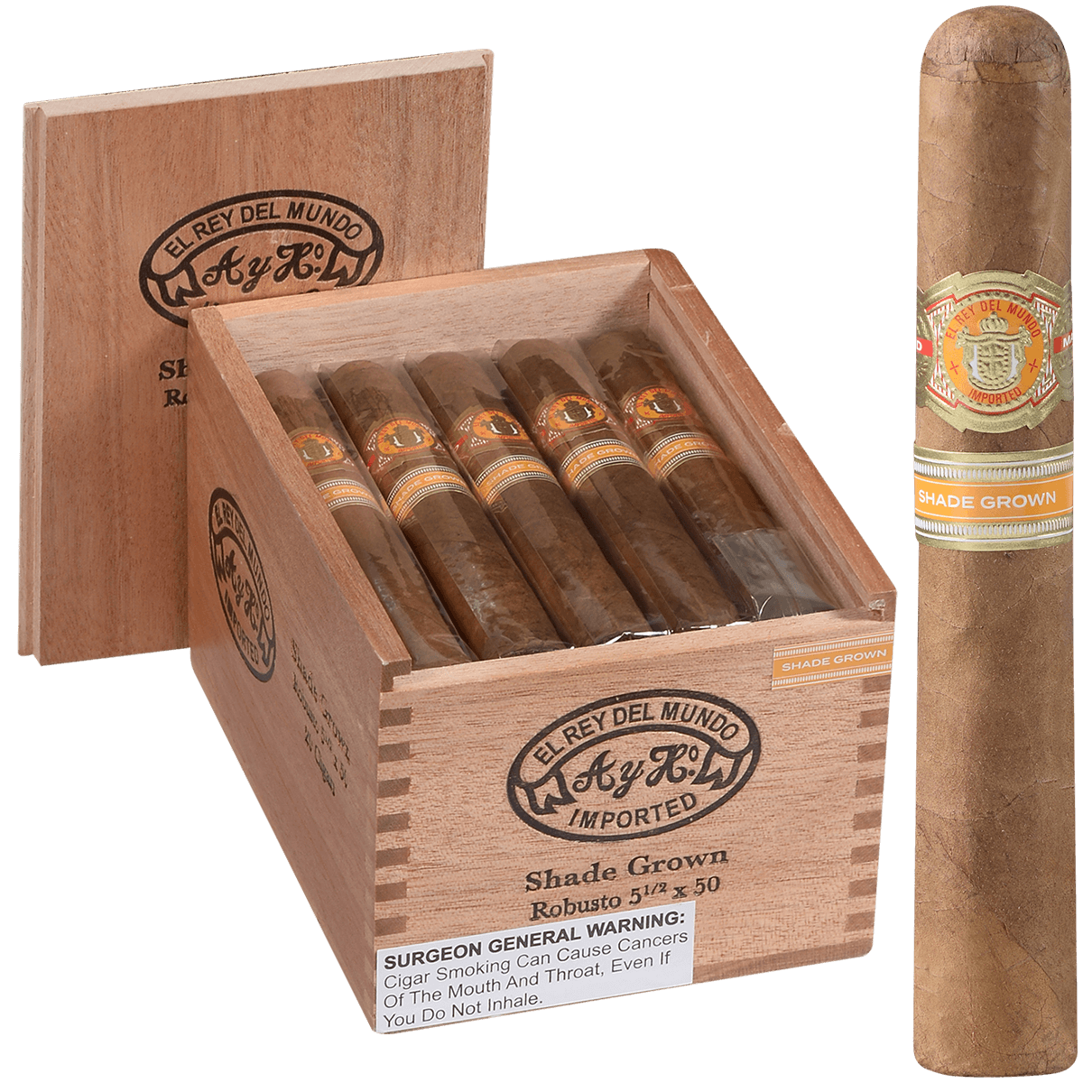 El Rey Del Mundo Shade Robusto 20 Ct. 5.5 X 50 Bx