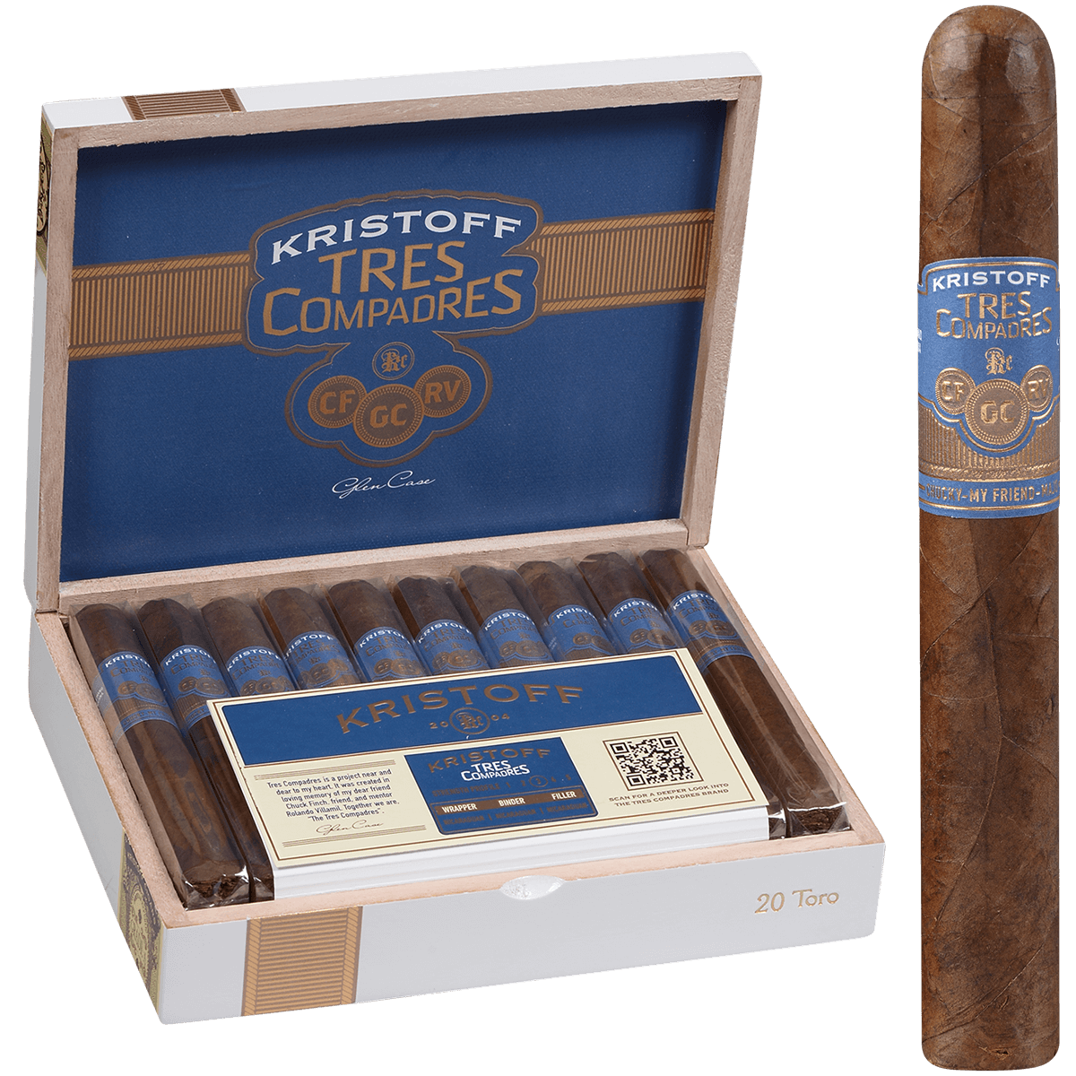 Kristoff Tres Compadres Toro 20 Ct 6.25 X 54 Bx