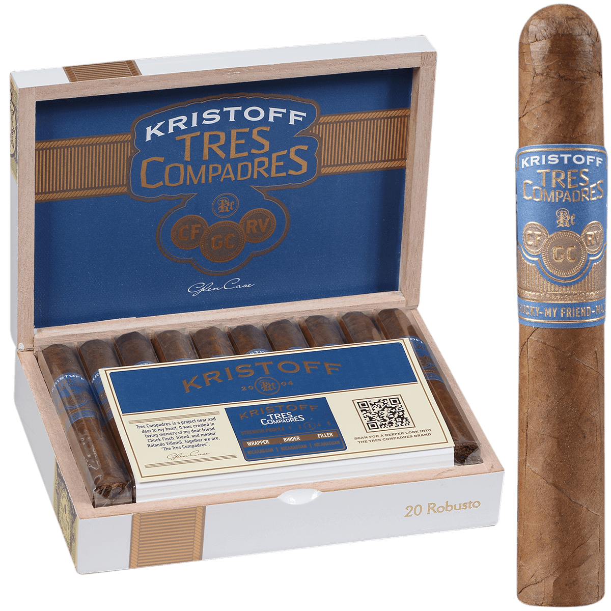 Kristoff Tres Compadres Robusto 20 Ct. 5 X 50 Bx