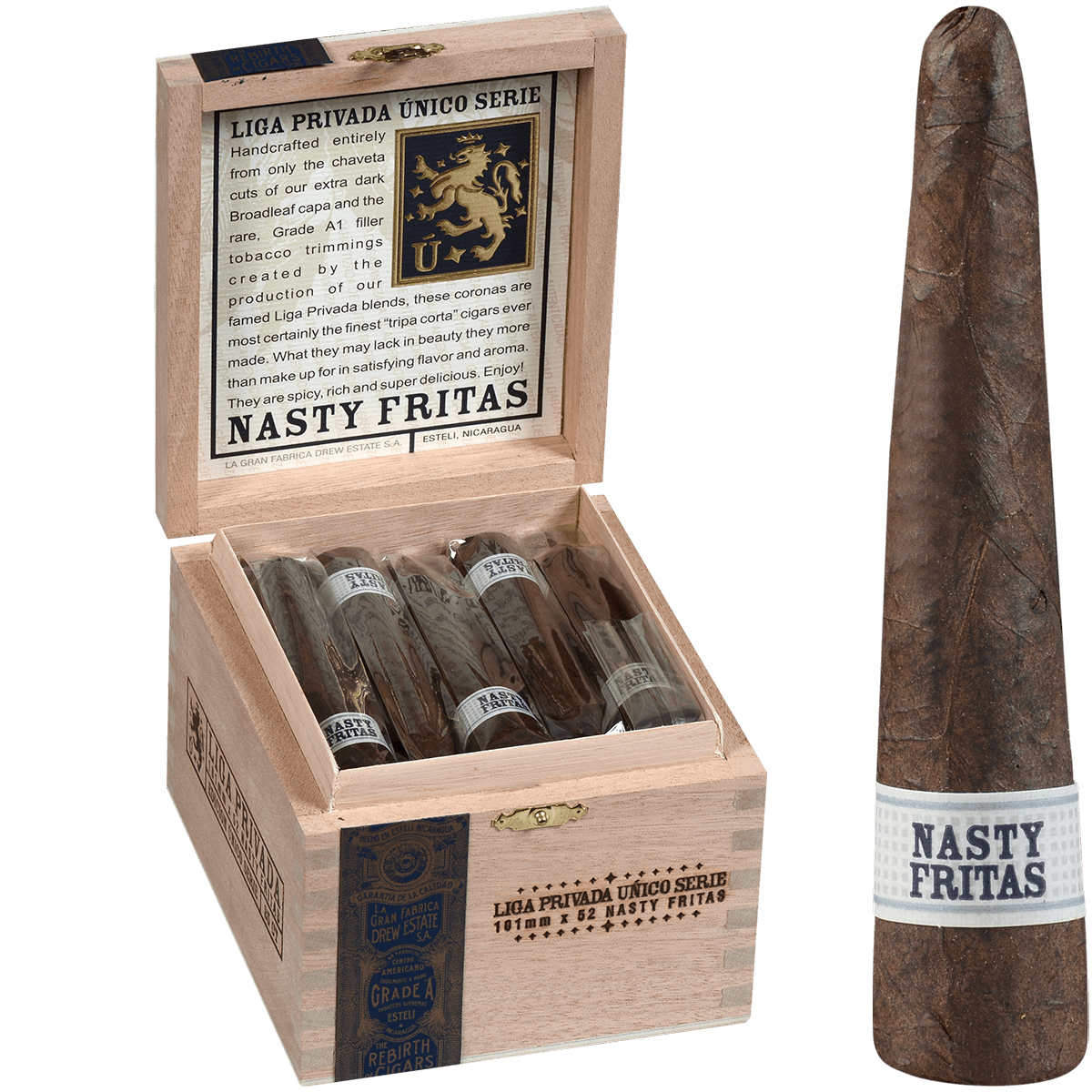 Liga Privada Unico Nasty Fritas 25 Ct. 4 X 52 Bx