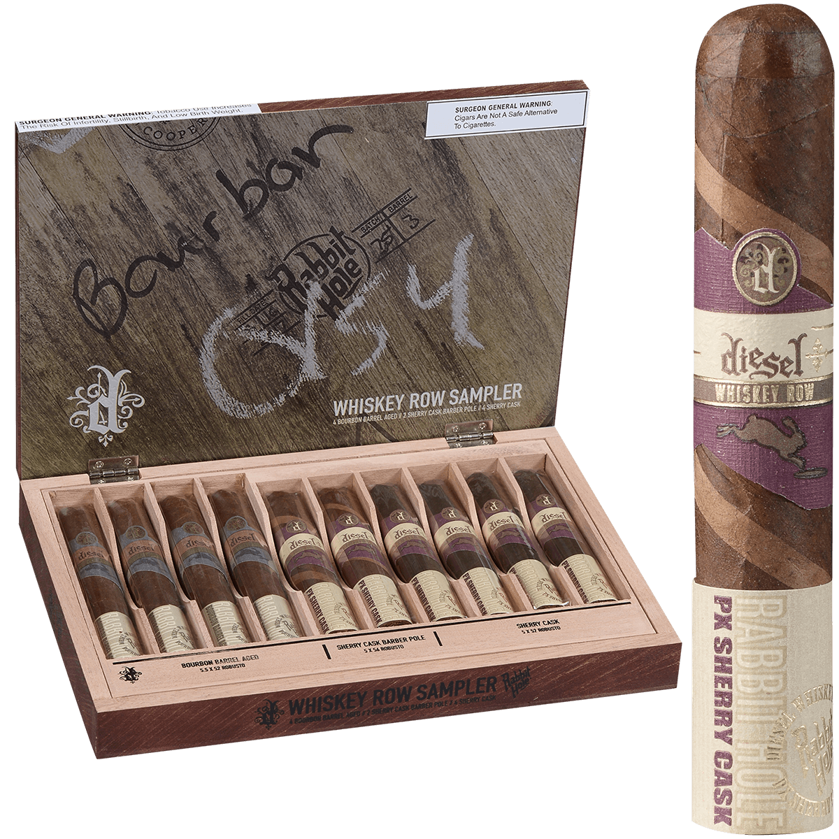 Diesel Whiskey Row Robusto 10Ct Sampler Bx