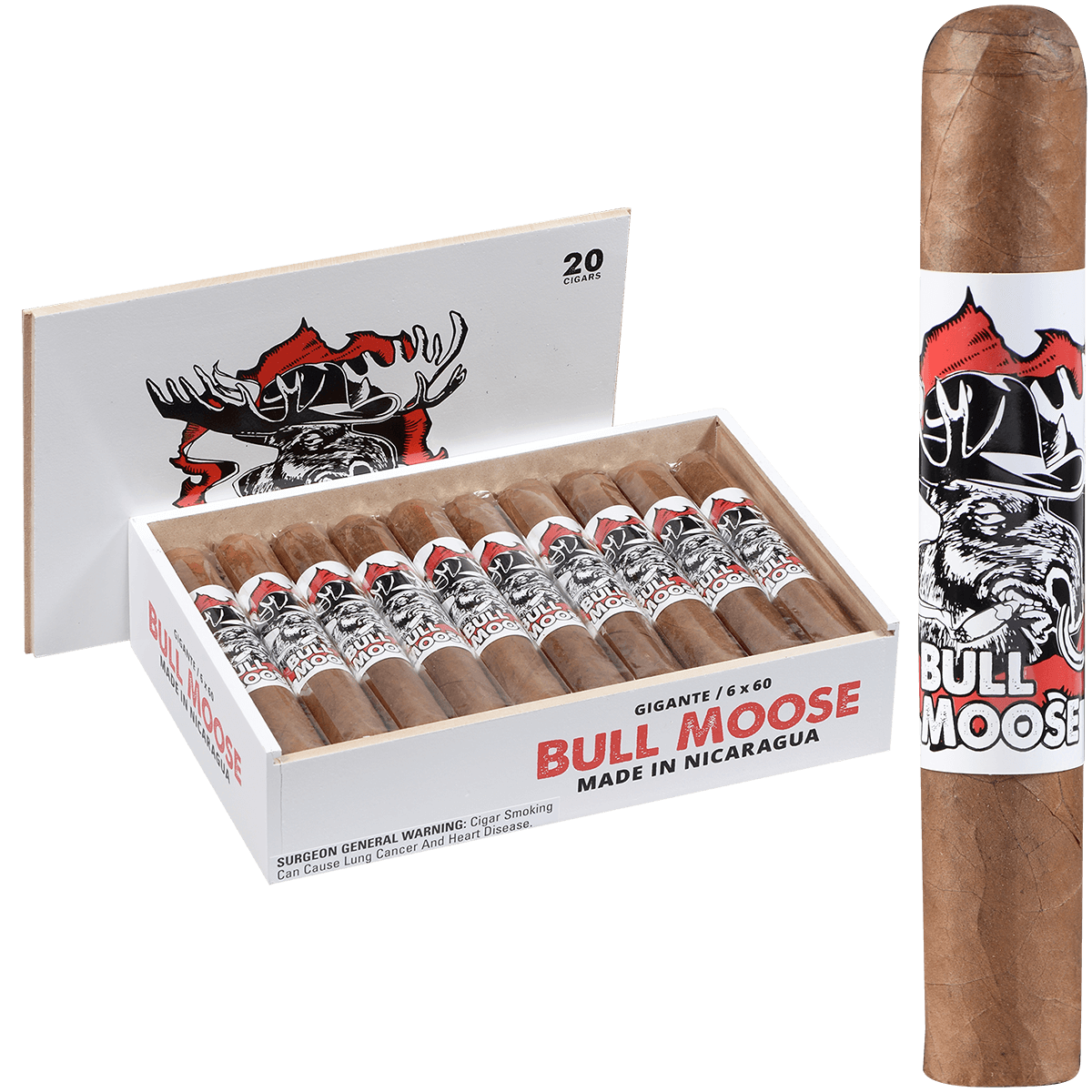 Chillin Moose Bull Moose Gigante 20 Ct. 6X60 Bx