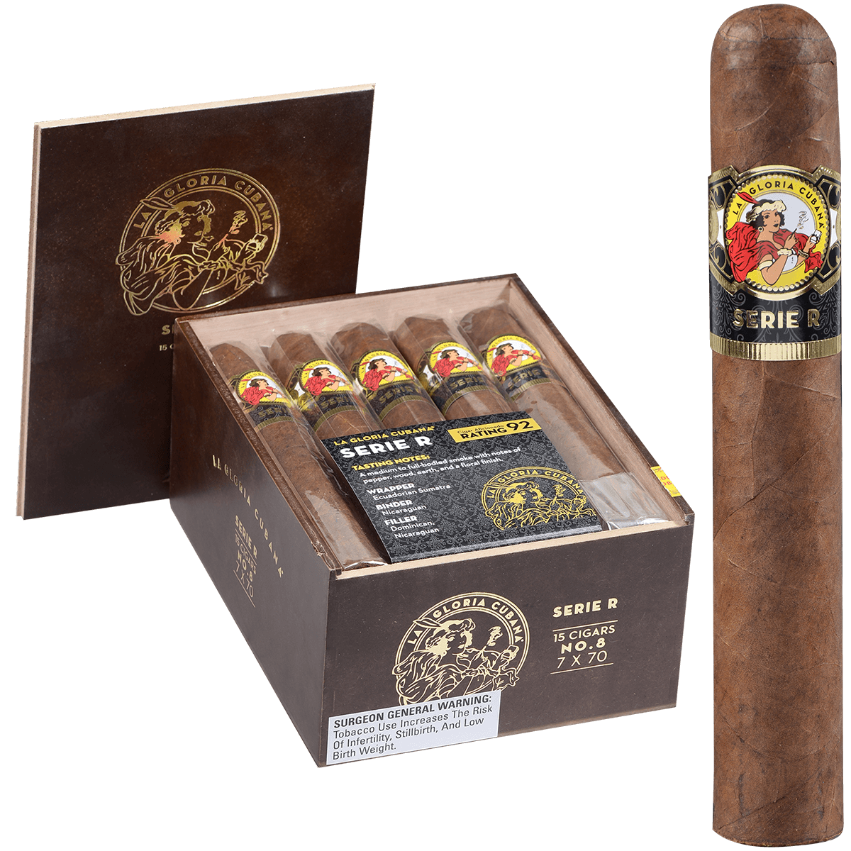 La Gloria Cubana Serie R No.8 15 Ct. 7X70 Bx