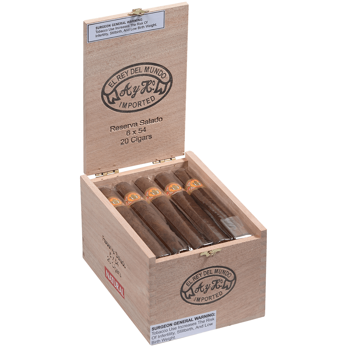 El Rey Del Mundo Natural Reserva Salado 20 Ct. 6X54 Box