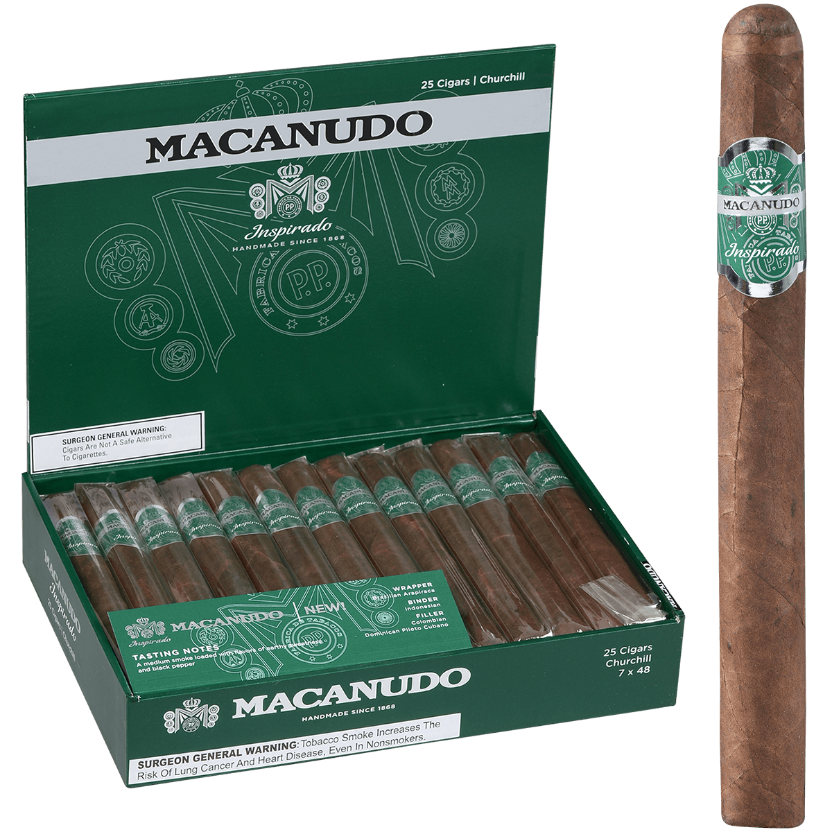 Macanudo Inspirado Green Churchill 25 Ct. 7 X 48 Box