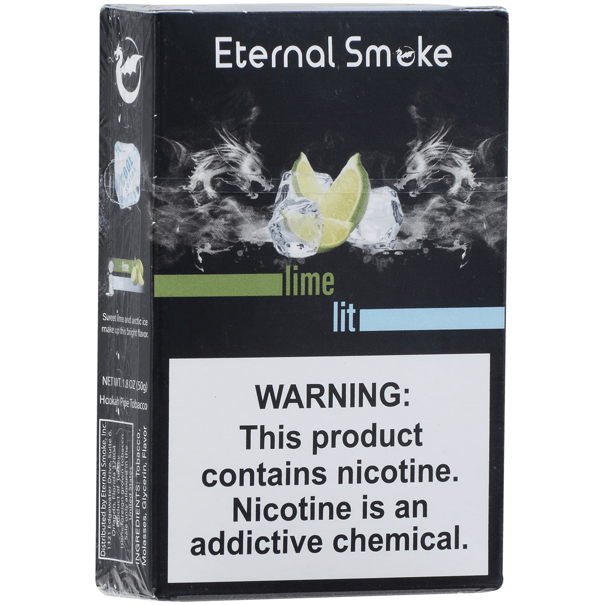 Eternal Smoke Hookah Tobacco Lime Lit 10-50 Carton 12 To A Case
