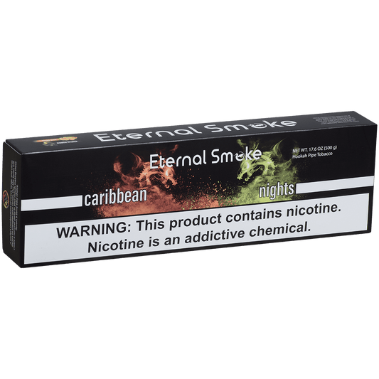 Eternal Smoke Hookah Tobacco Caribbean Nights 10-50 Carton 12 To A Case