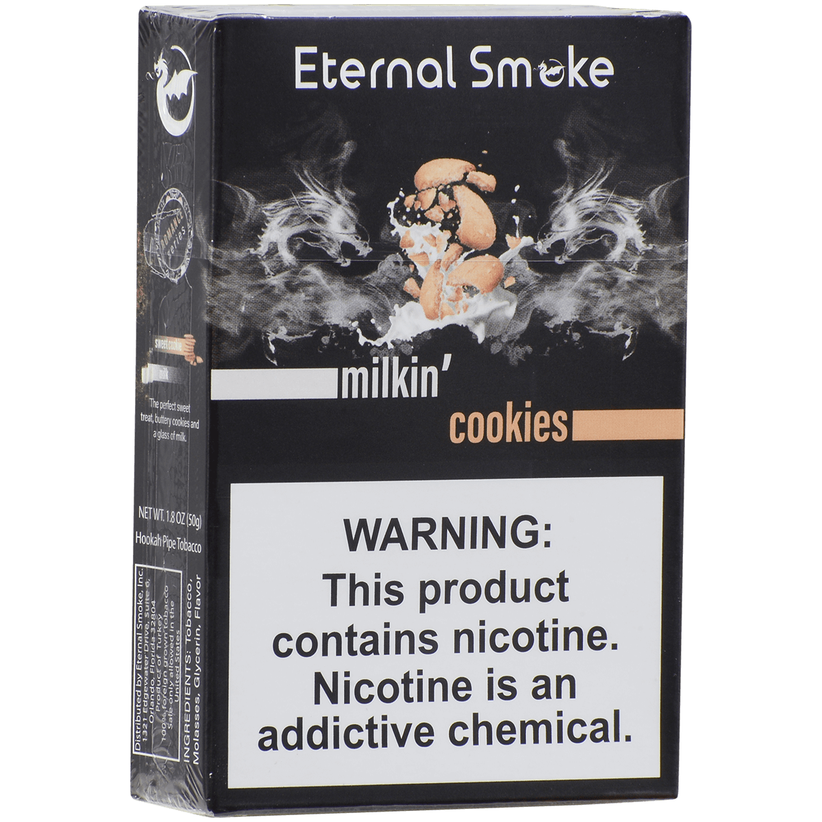 Eternal Smoke Hookah Tobacco Milkin' Cookies 10-50 Carton 12 To A Case